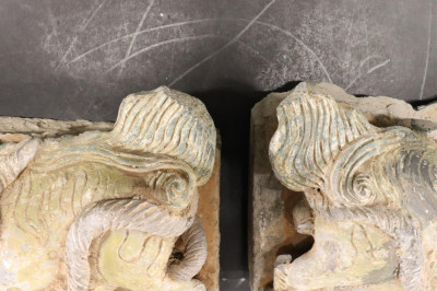 Pair Ming Dynasty Lion Tiles