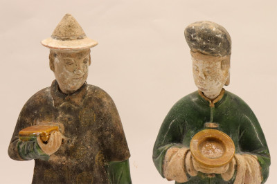 Pair Large Ming Dynasty Figures