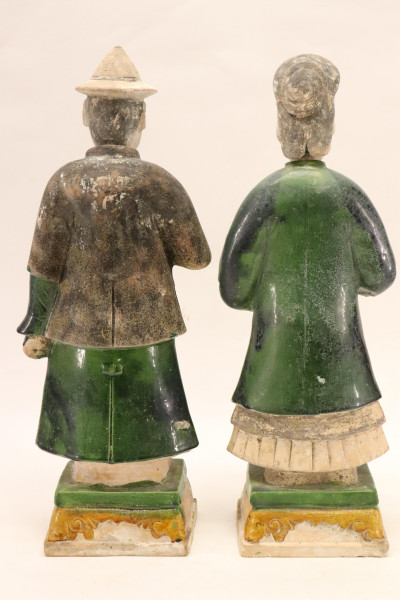 Pair Large Ming Dynasty Figures