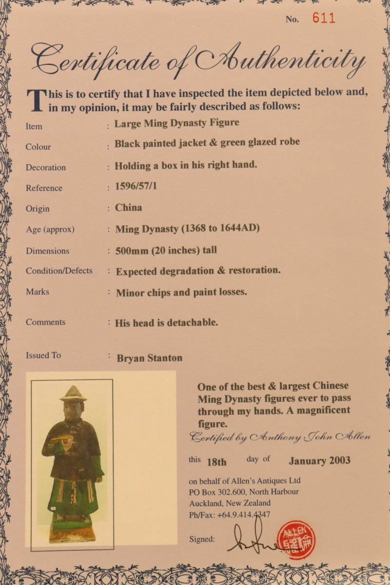 Pair Large Ming Dynasty Figures