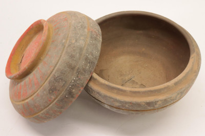 Han Dynasty Terracotta Lidded Vessel