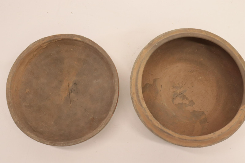 Han Dynasty Terracotta Lidded Vessel