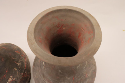 Two Han Dynasty Terracotta Hu Jars