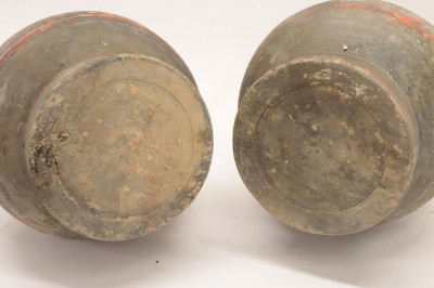 Two Han Dynasty Terracotta Hu Jars