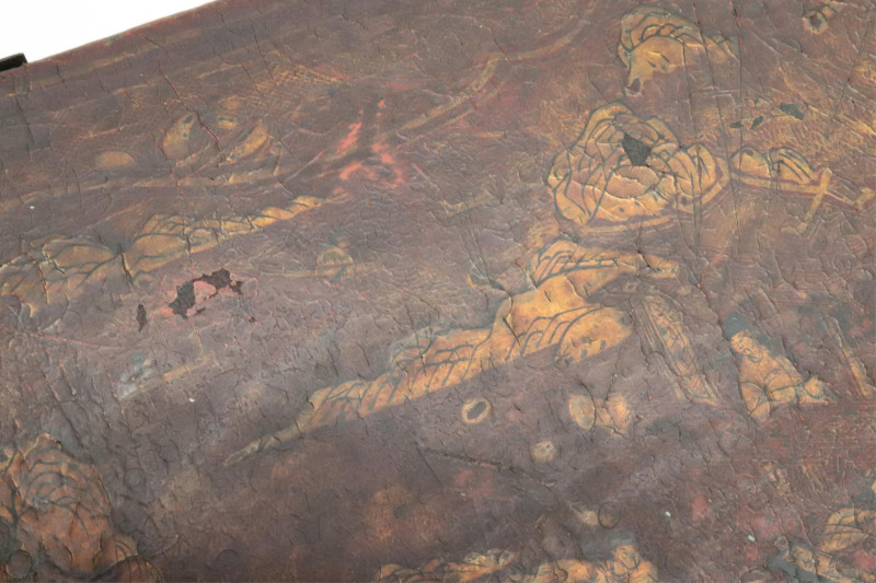 Leather Painted Box and Cigarette Case