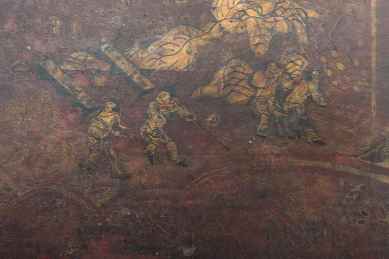 Leather Painted Box and Cigarette Case