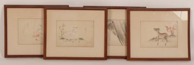 Four Watercolor Paintings, attr Sei-Sei Shugetsu