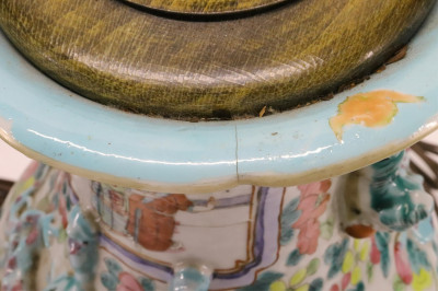 Pair of Famille Rose Vases Mounted as Lamps