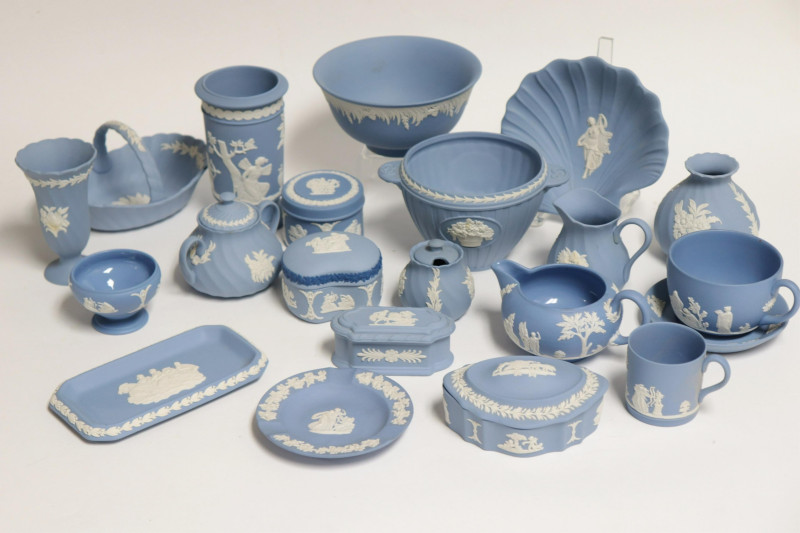18 Small Wedgwood Pale Matte Blue Jasperware