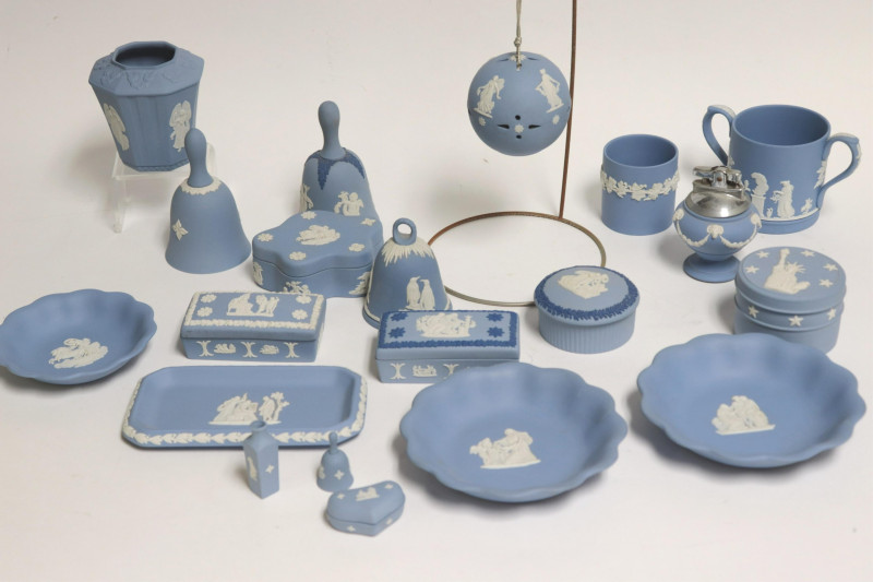 21 Light Blue Wedgwood Jasperware Smalls