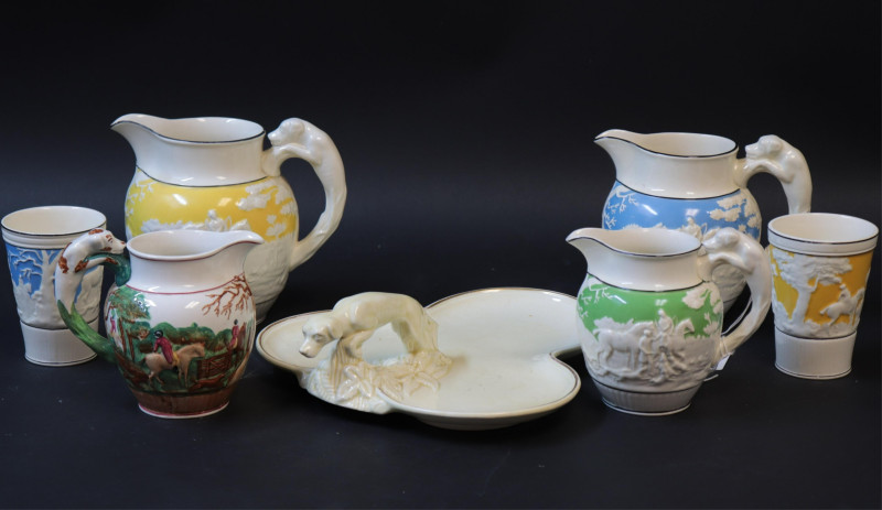 7 Wedgwood Hound Handle &amp; Related Items