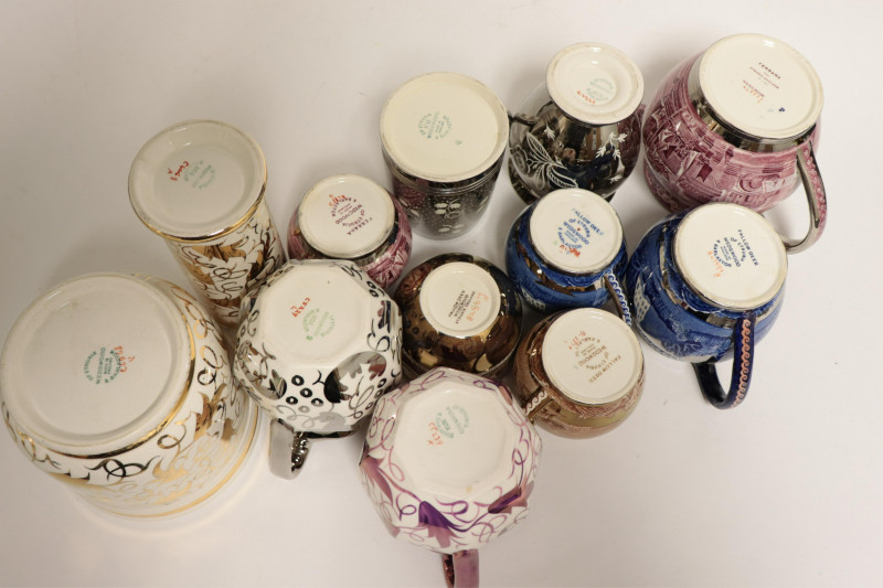 12 Wedgwood Lustre Pitchers, Vases, Mug &amp; Bowl