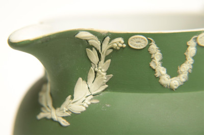 5 Wedgwood Dark Green Jasper Dip Pitchers