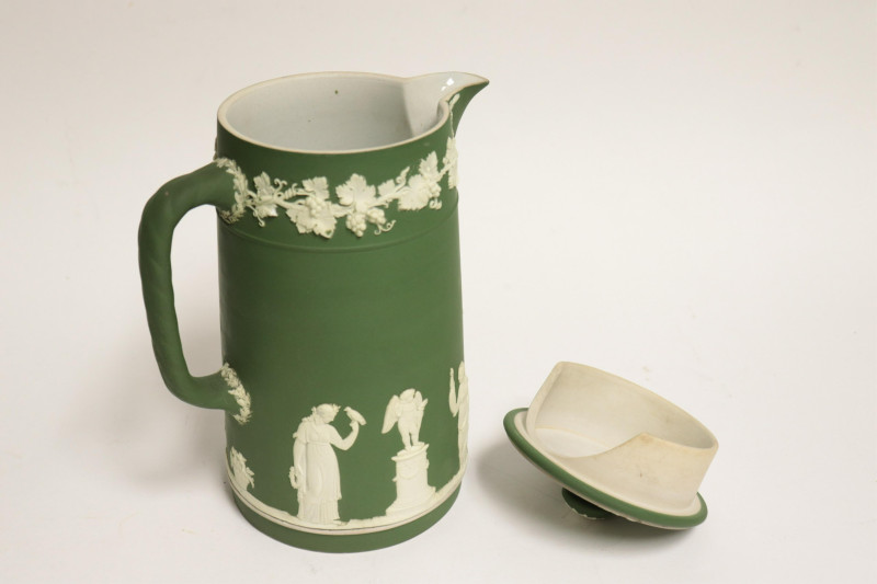 5 Wedgwood Dark Green Jasper Dip Pitchers