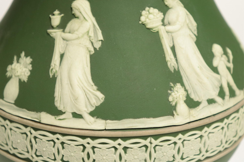 5 Wedgwood Dark Green Jasper Dip Pitchers