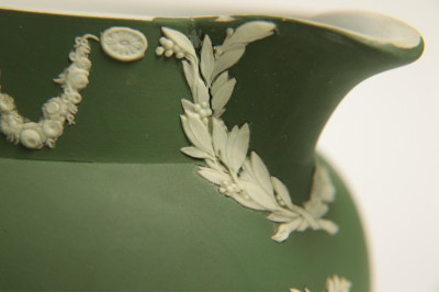 5 Wedgwood Dark Green Jasper Dip Pitchers