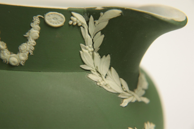 5 Wedgwood Dark Green Jasper Dip Pitchers
