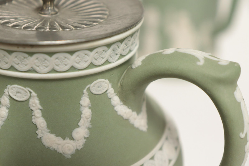 4 Wedgwood Green Jasper Dip Pitchers/Bowls