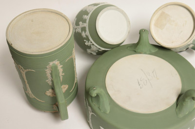 4 Wedgwood Green Jasper Dip Pitchers/Bowls