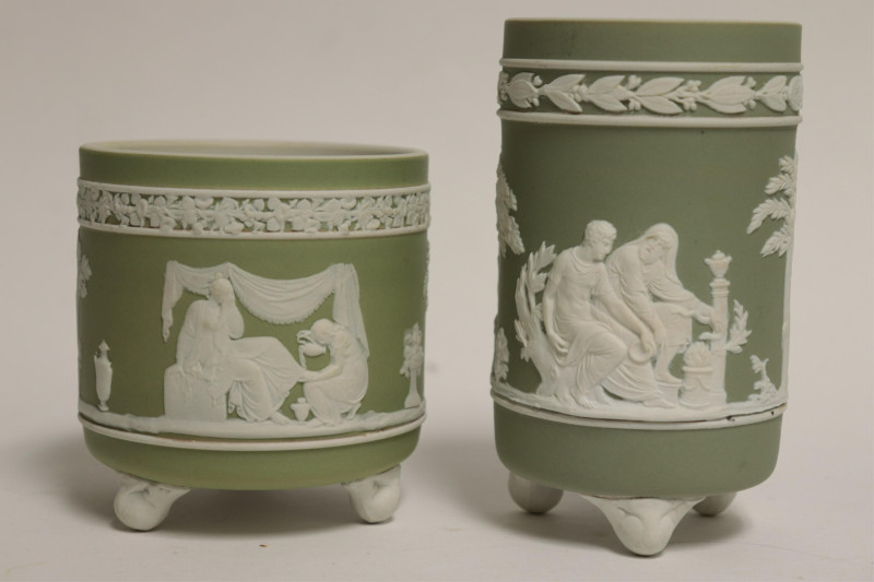 Group Wedgwood Green Jasperware Dip Smalls