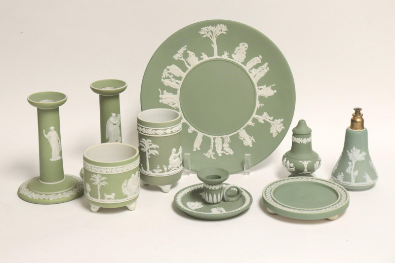 Group Wedgwood Green Jasperware Dip Smalls