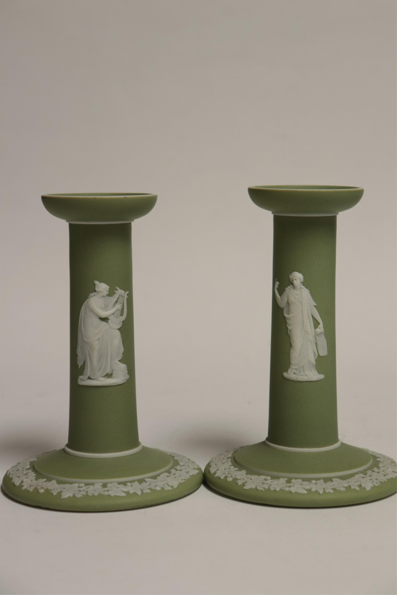 Group Wedgwood Green Jasperware Dip Smalls
