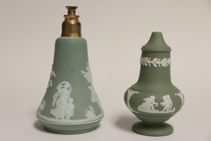 Group Wedgwood Green Jasperware Dip Smalls