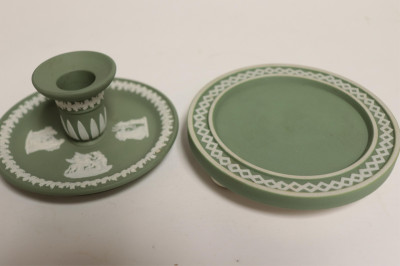 Group Wedgwood Green Jasperware Dip Smalls