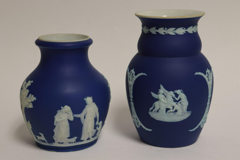 9 Wedgwood Blue Jasper Dip Vases