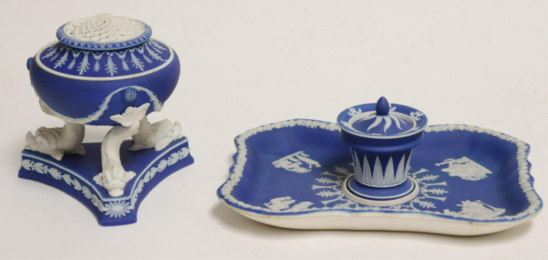 Wedgwood Blue Jasper Dip Ink Stand &amp; Incense