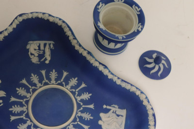 Wedgwood Blue Jasper Dip Ink Stand &amp; Incense