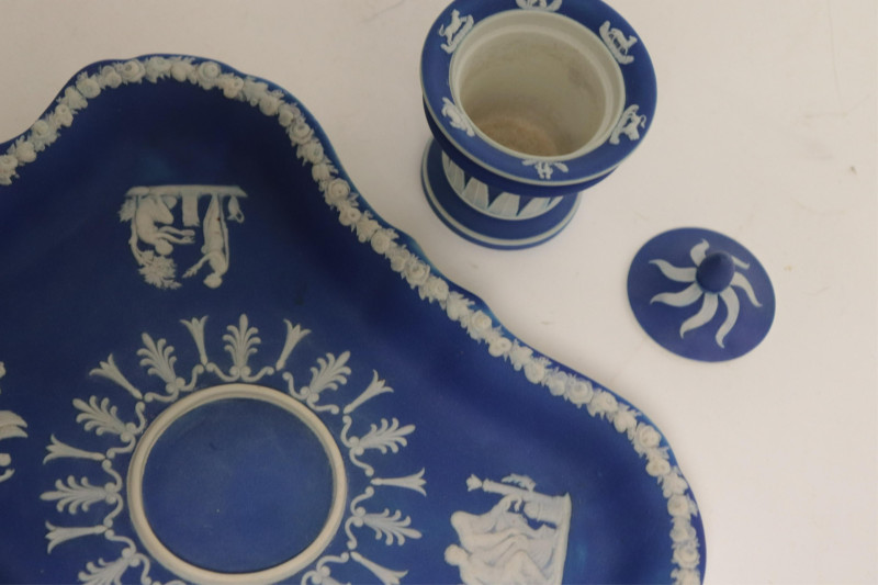 Wedgwood Blue Jasper Dip Ink Stand &amp; Incense