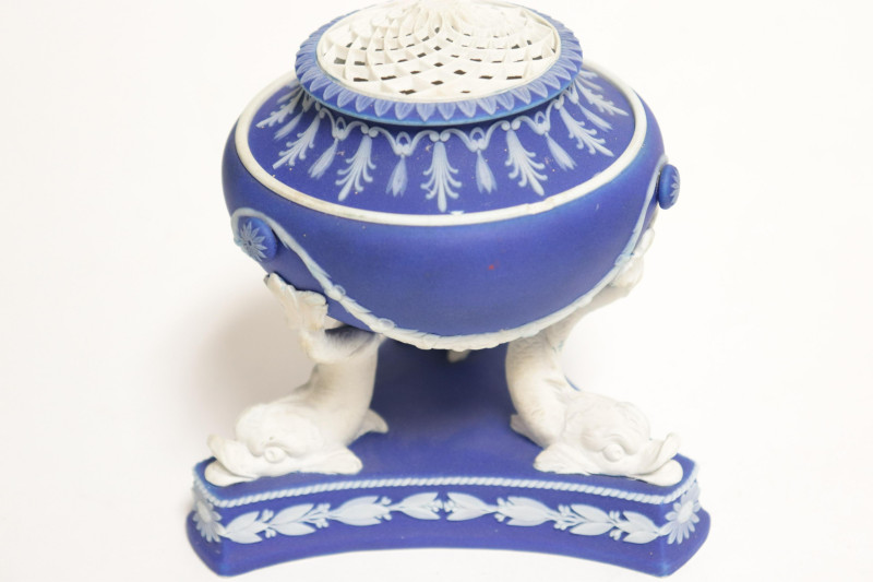 Wedgwood Blue Jasper Dip Ink Stand &amp; Incense