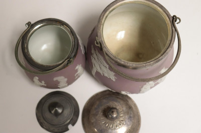 6 SP/Pewter Wedgwood Lavender Jasper Dip Items