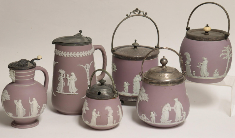 6 SP/Pewter Wedgwood Lavender Jasper Dip Items