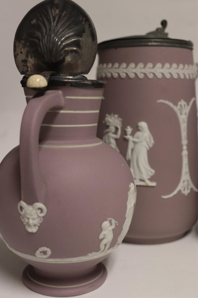 6 SP/Pewter Wedgwood Lavender Jasper Dip Items