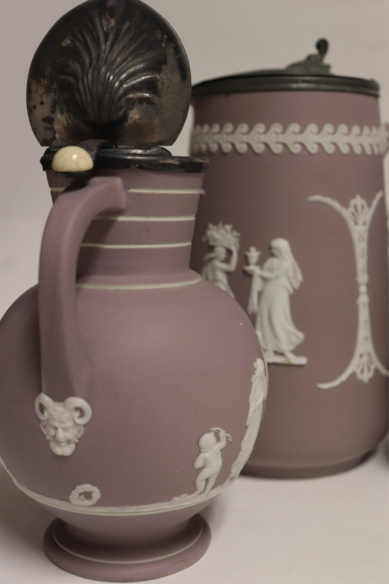 6 SP/Pewter Wedgwood Lavender Jasper Dip Items