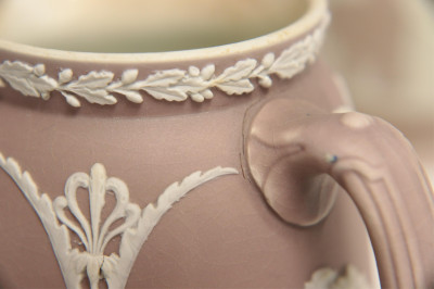 5 Wedgwood Lavender Jasper Dip Pitchers, Bowls