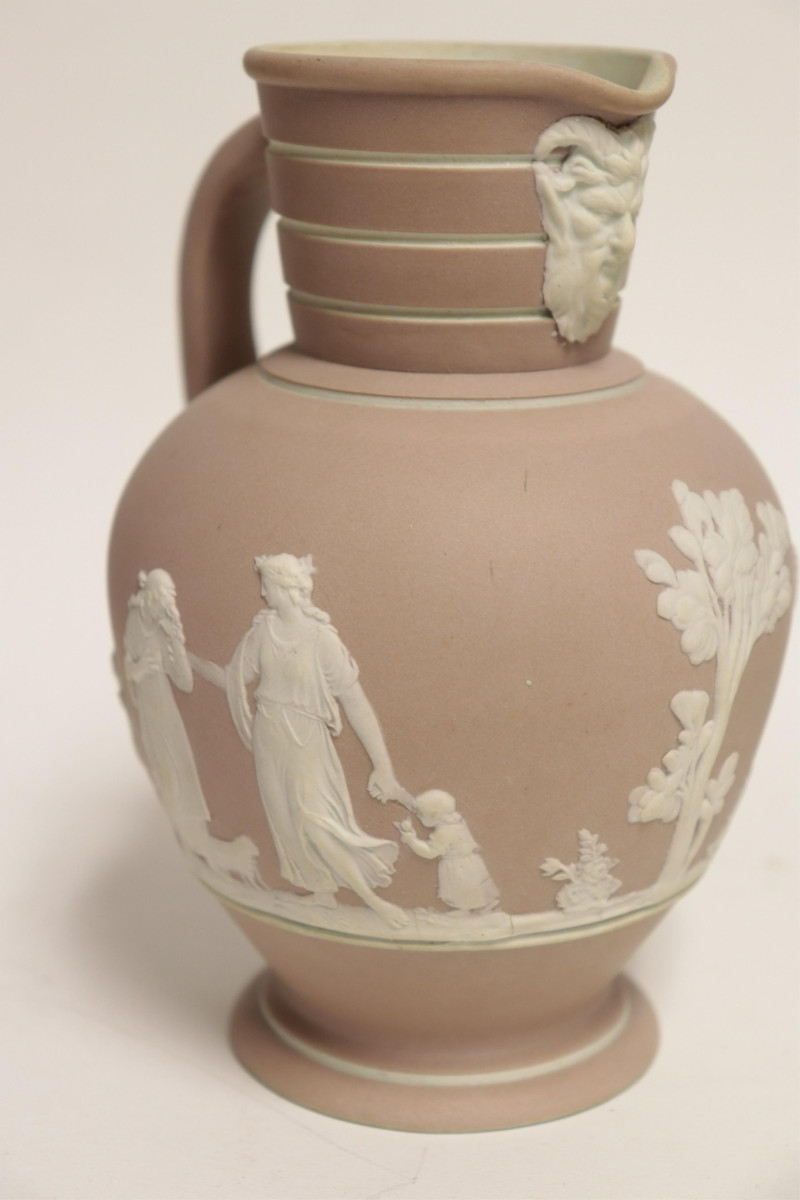 5 Wedgwood Lavender Jasper Dip Pitchers, Bowls