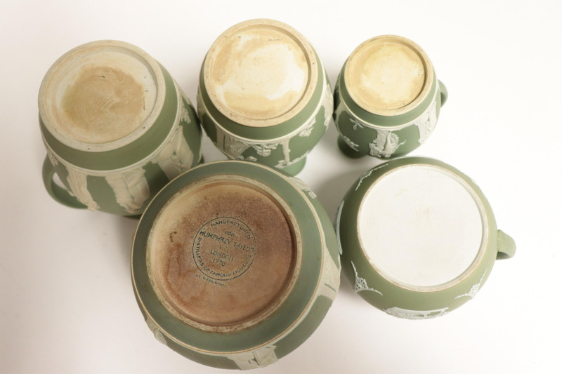 Wedgwood Dark Green Jasper Dip Pitchers &amp; Bottle