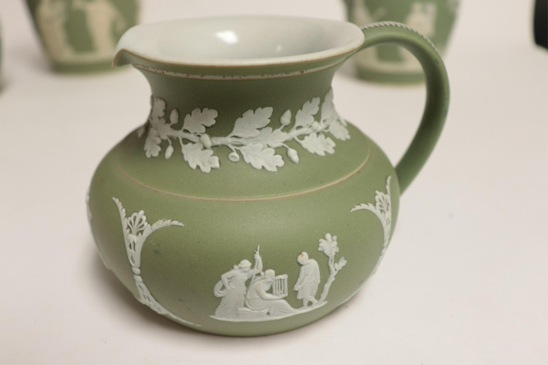 Wedgwood Dark Green Jasper Dip Pitchers &amp; Bottle