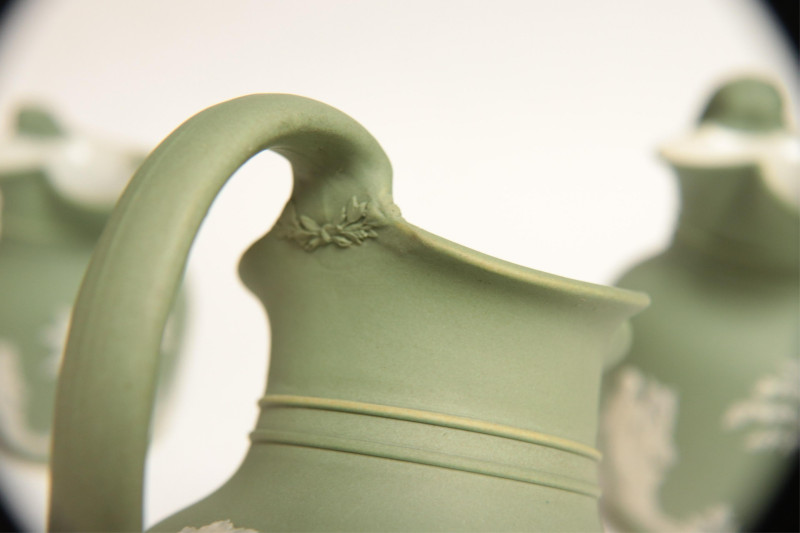 Wedgwood Dark Green Jasper Dip Pitchers &amp; Bottle