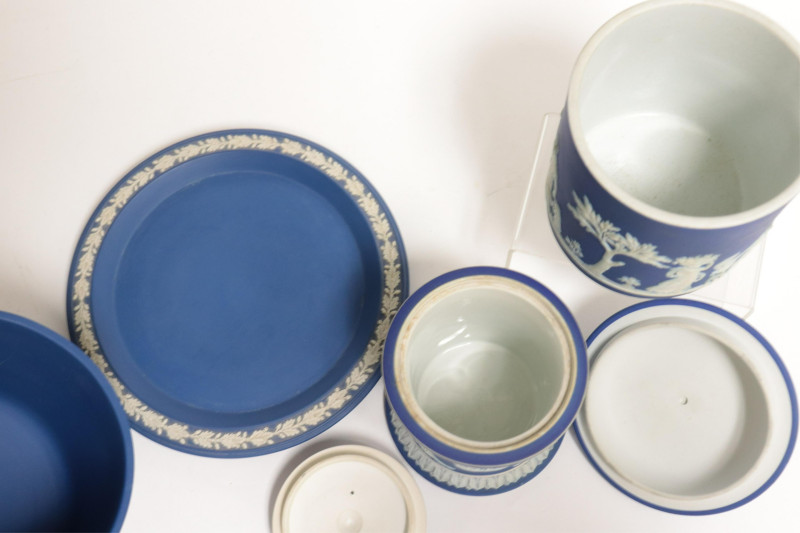 Wedgwood Blue Jasperware Dome &amp; Tobacco Jars