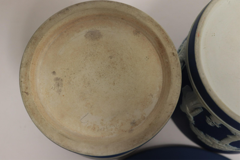 Wedgwood Blue Jasperware Dome &amp; Tobacco Jars