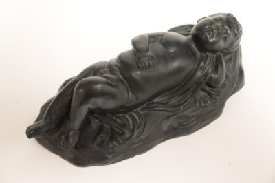 3 Wedgwood Black Basalt Reclining Babies