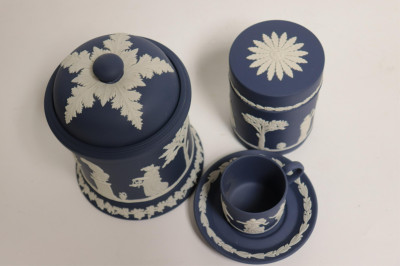 Wedgwood Dark Blue Jasperware Table Articles