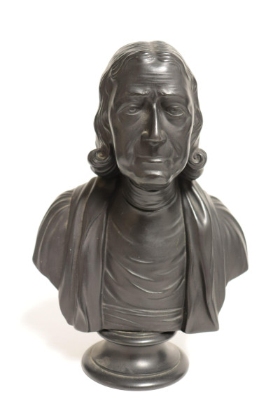 2 Wedgwood Black Basalt Busts, Wesley &amp; Scott