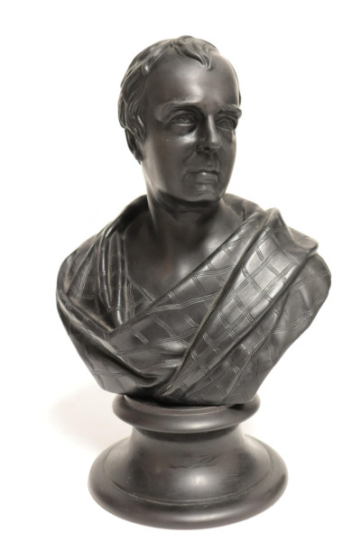 2 Wedgwood Black Basalt Busts, Wesley &amp; Scott