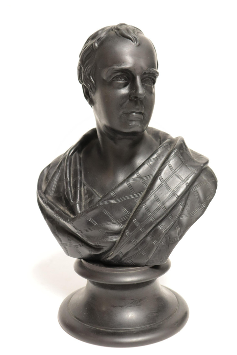 2 Wedgwood Black Basalt Busts, Wesley &amp; Scott