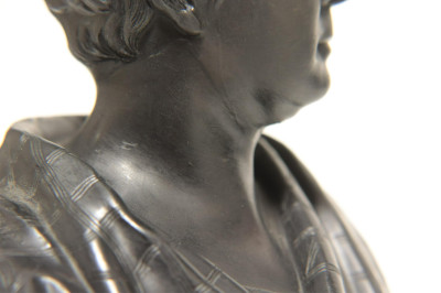 2 Wedgwood Black Basalt Busts, Wesley &amp; Scott